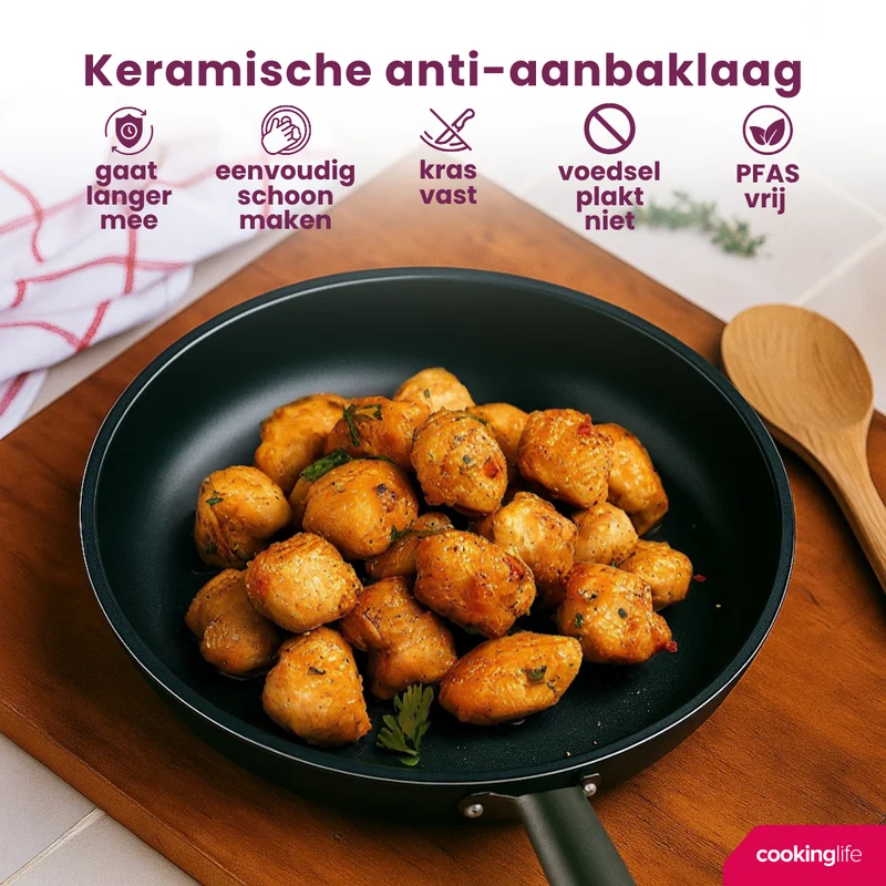 Cookinglife Bratpfanne ProForge Ø 24 cm – geeignet für alle Wärmequellen – keramische Antihaftbeschichtung