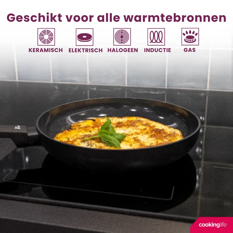 Cookinglife Pfannkuchenpfanne Black Cera Schwarz Ø 24 cm – keramische Antihaftbeschichtung