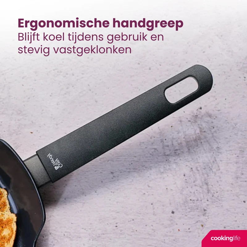 Cookinglife Pfannkuchenpfanne Black Cera Schwarz Ø 24 cm – keramische Antihaftbeschichtung
