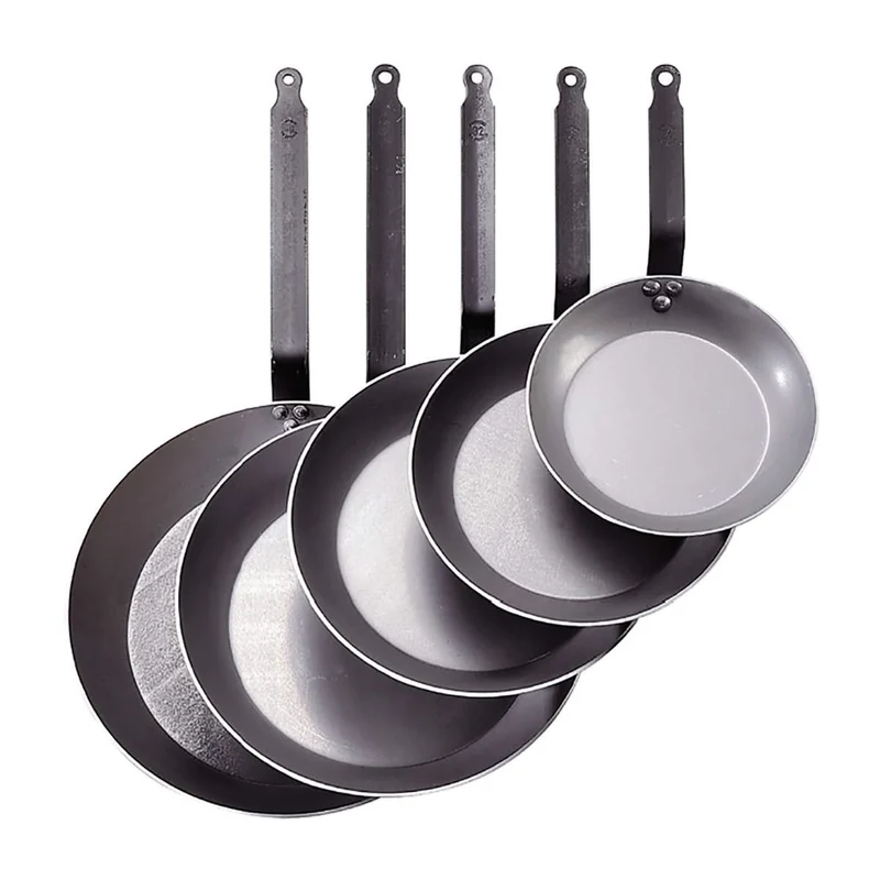 De Buyer Bratpfannenset Lyonnaise Carbone Plus 3-teilig - Stahlblech - ø 20, 24 & 28 cm - ohne Antihaftbeschichtung
