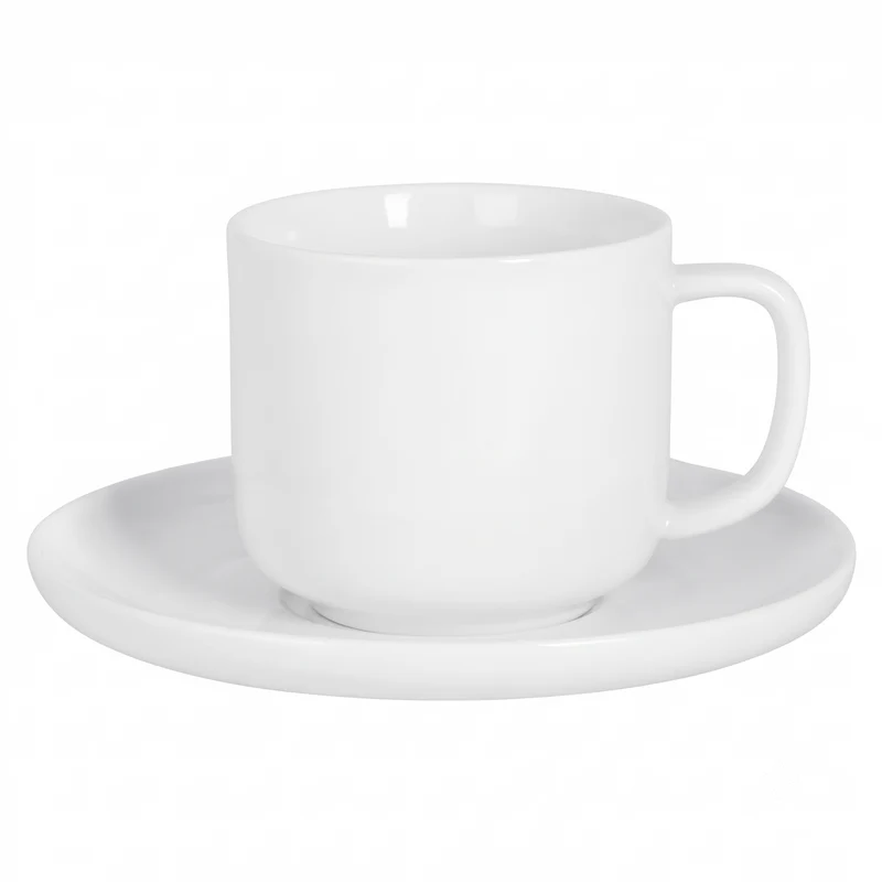 Cosy & Trendy Kaffeetassen und Untertassen Moon White 200 ml - 4 Stück