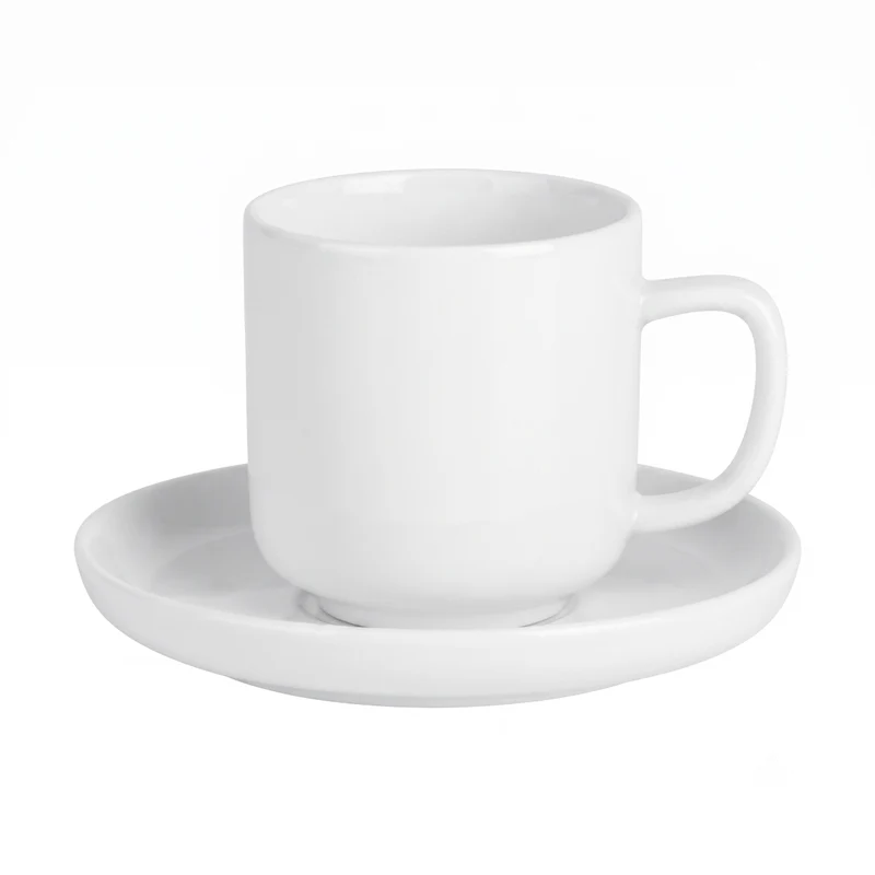 Cosy & Trendy Espressotassen und Untertassen Moon White 90 ml - 4 Stück