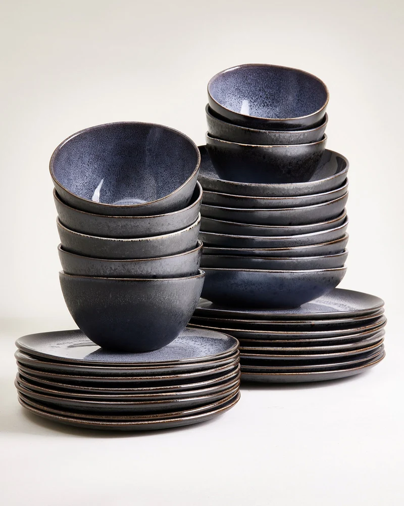 Areia Geschirr-Set classic schwarz 32-teilig