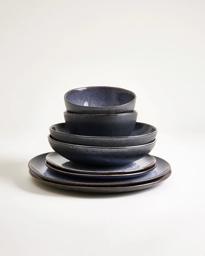 Areia Geschirr-Set classic schwarz 8-teilig