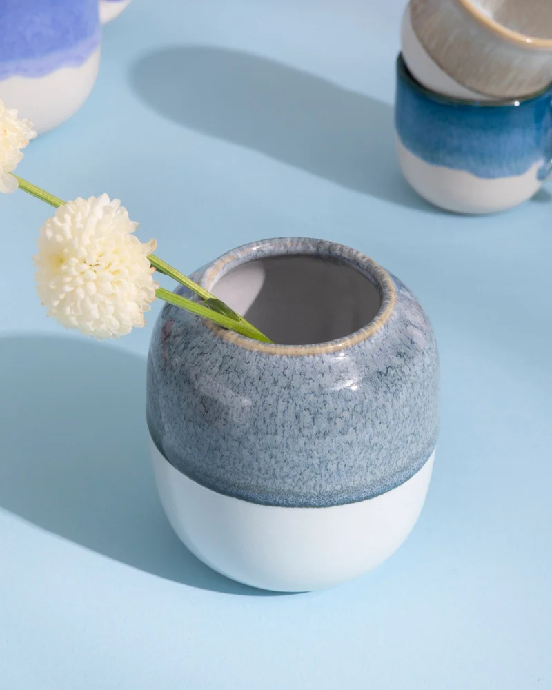 Coimbra Vase M graublau blau