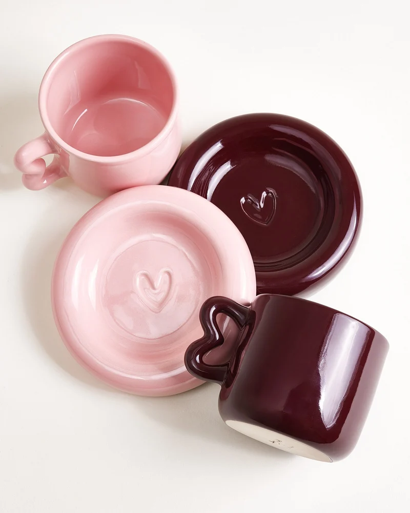 Seia Geschenk-Set Herz rosa burgund 5-teilig