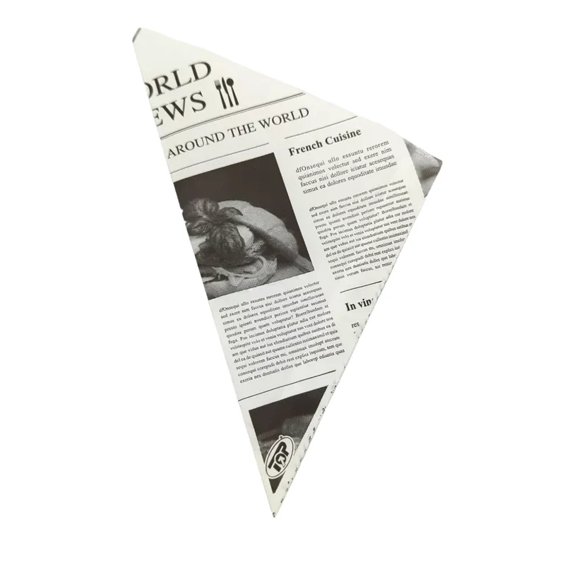Pommestüten/Spitztüten "Newspaper", Pergament-Ersatz, weiß