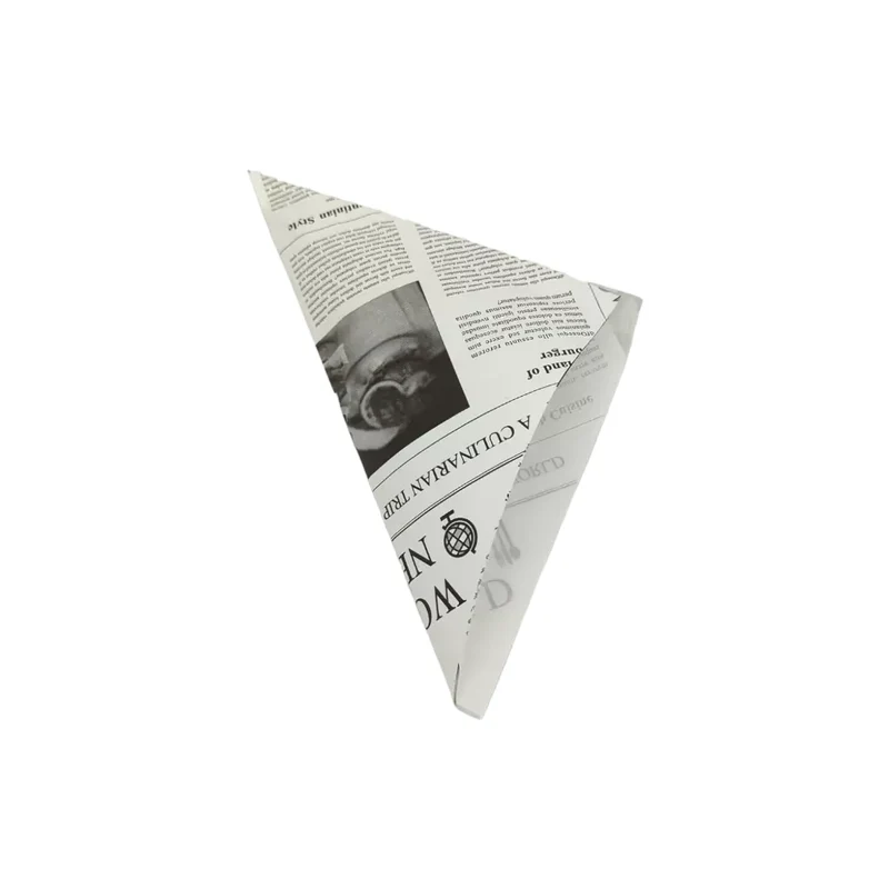 Pommestüten/Spitztüten "Newspaper", Pergament-Ersatz, weiß
