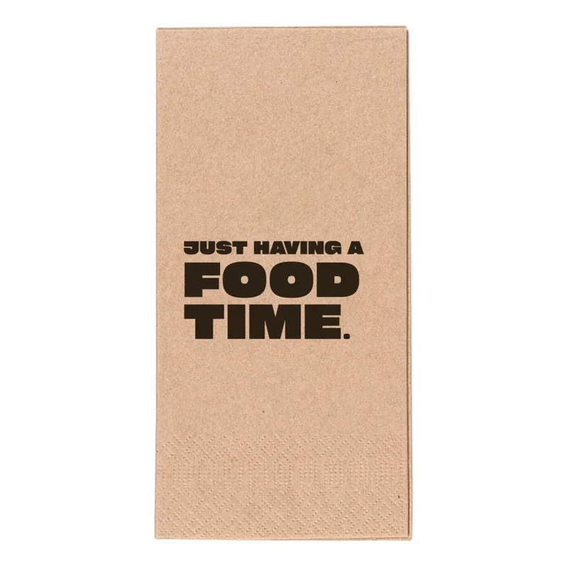 Tissue-Servietten "Food", 2-lagig, 1/8 Falz, naturbraun