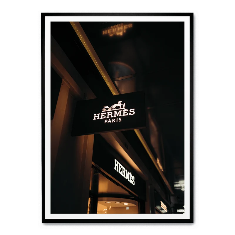 Hermés bei Nacht Bild im Rahmen 30x40 mit Passepartout