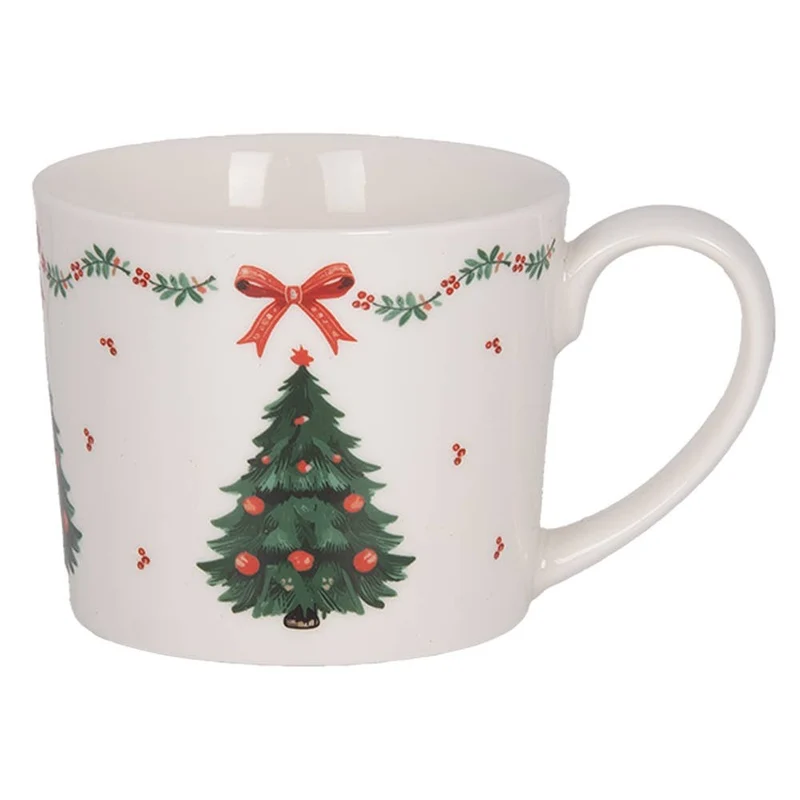 Becher Weihnachten 275 ml, weiße Keramik