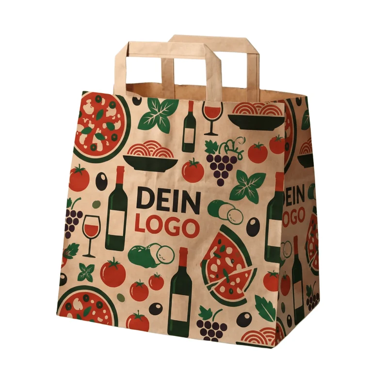 Papiertragetasche 26x17x25cm 1 - 4 farb. dein Design, ≤100% Druckfläche