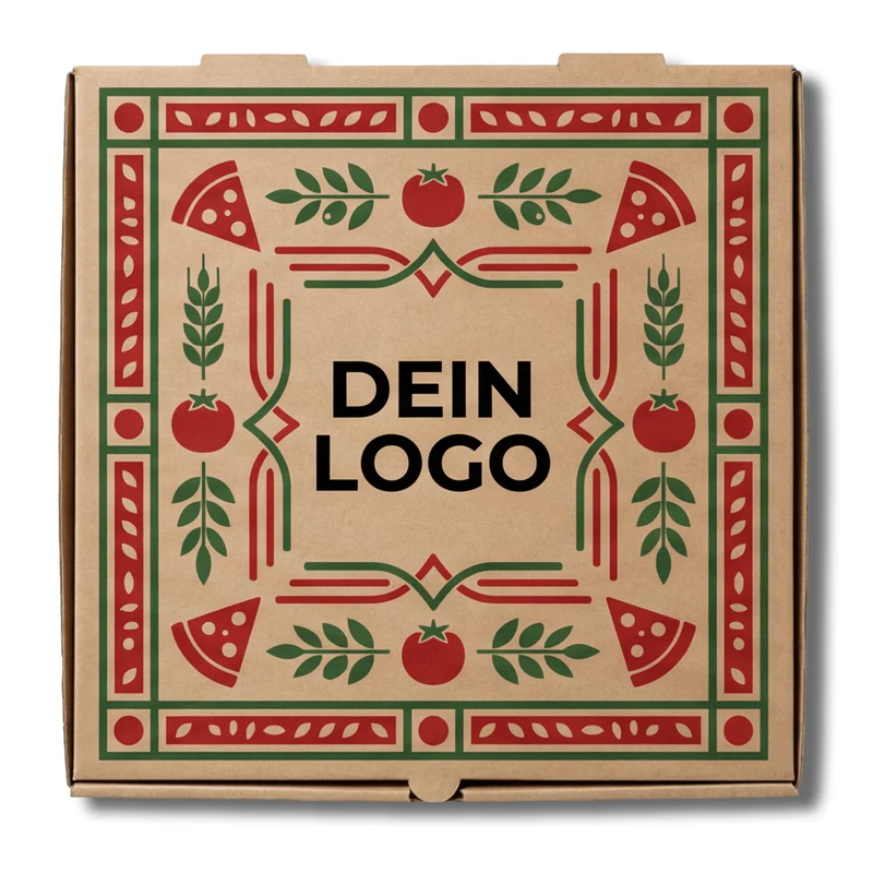 Model C Pizzakarton Braun 1 - 4 farb. dein Design, ≤100% Druckfläche