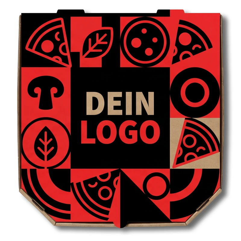 Treviso Pizzakarton Braun 1 - 4 farb. dein Design, ≤100% Druckfläche