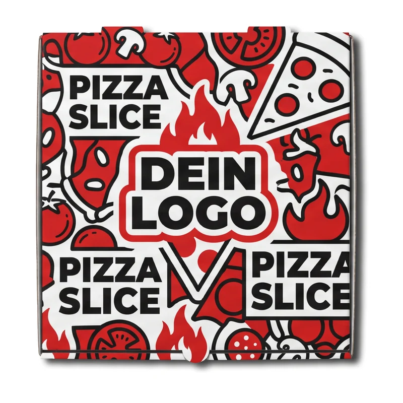 New York Pizzakarton Weiß 1 - 4 farb. dein Design, ≤100% Druckfläche
