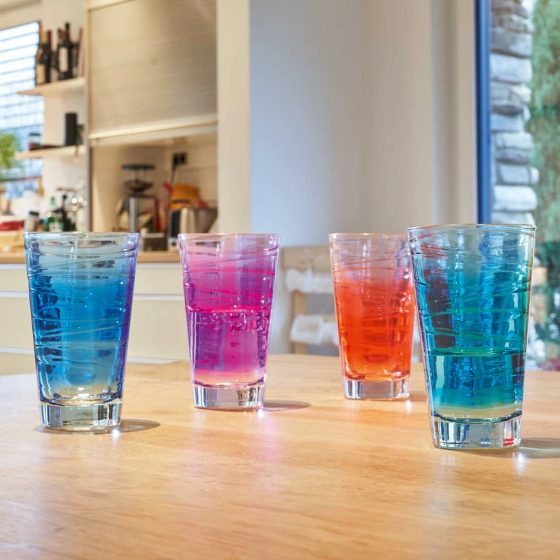 Trinkglas VARIO STRUTTURA 280 ml türkis 6er-Set