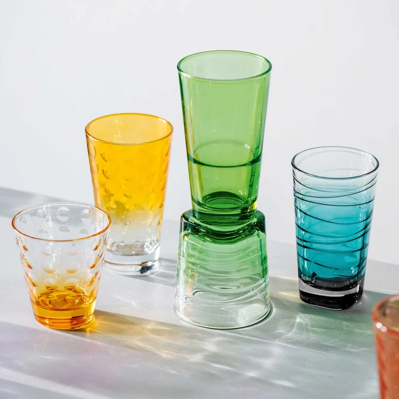 Trinkglas VARIO STRUTTURA 280 ml türkis 6er-Set