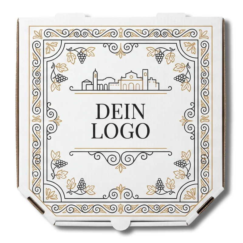 Treviso Pizzakarton Weiß 1 - 4 farb. dein Design, ≤70% Druckfläche