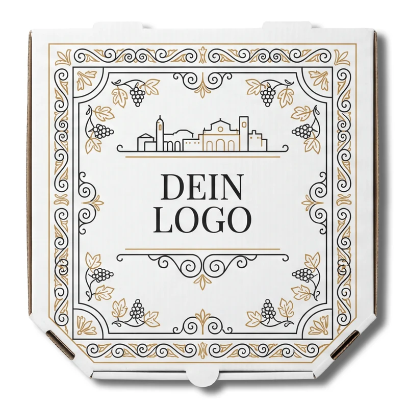 Treviso Pizzakarton Weiß 1 - 4 farb. dein Design, ≤70% Druckfläche