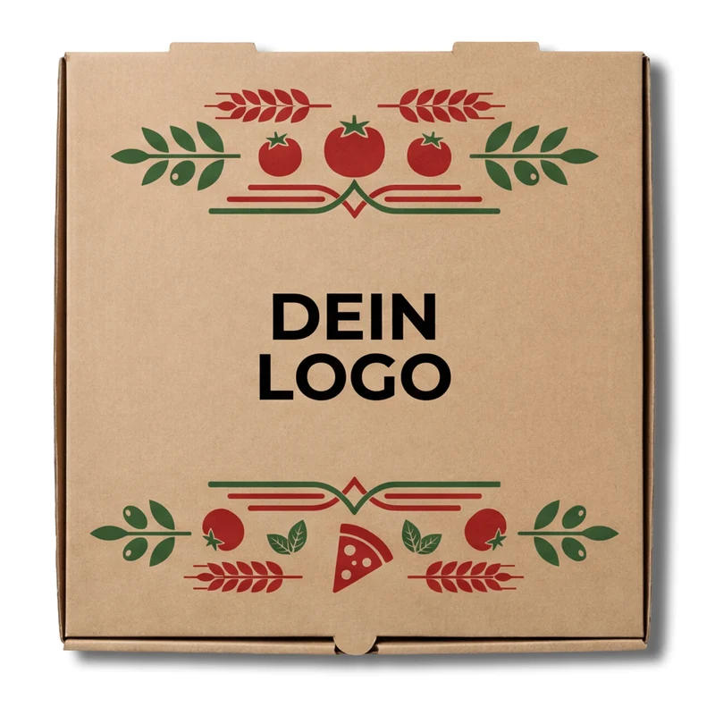 Model C Pizzakarton Braun 1 - 4 farb. dein Design, ≤70% Druckfläche