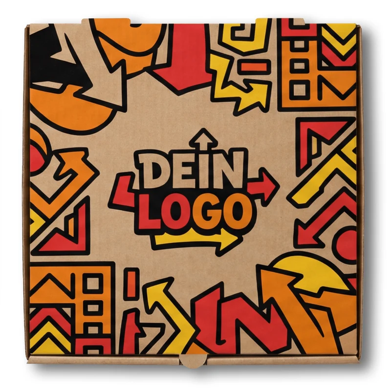 New York Pizzakarton Braun 1 - 4 farb. dein Design, ≤70% Druckfläche