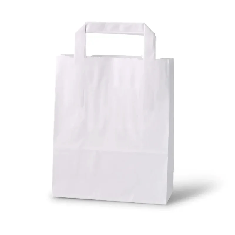 250x Papiertragetaschen 18x8x22cm Kraftpapier weiß 70g/m XS