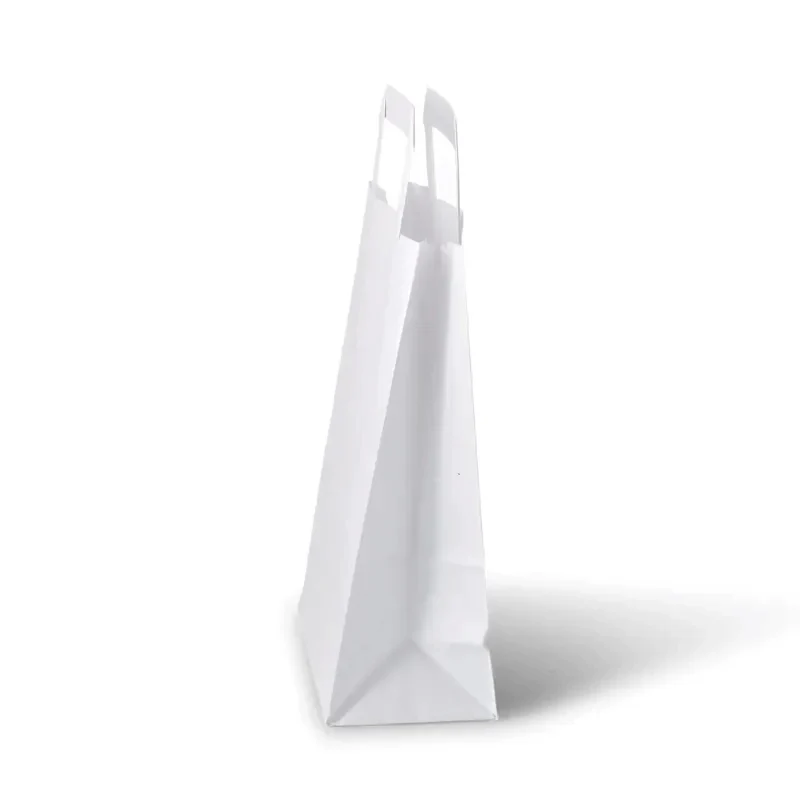 250x Papiertragetaschen 18x8x22cm Kraftpapier weiß 70g/m XS