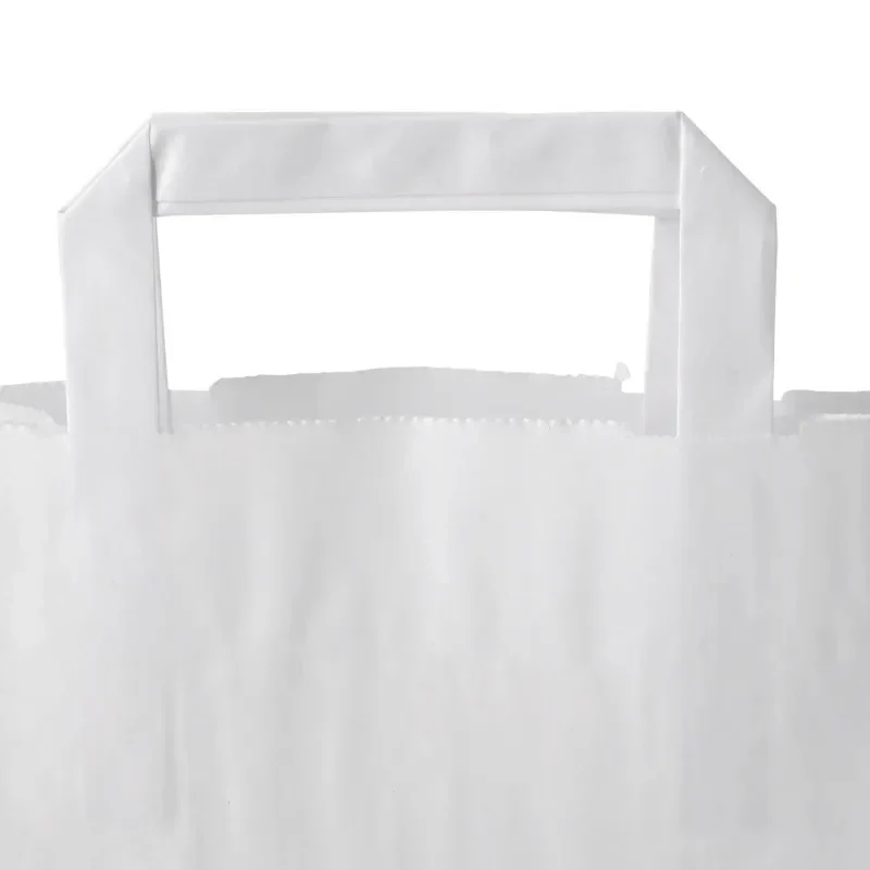 250x Papiertragetaschen 18x8x22cm Kraftpapier weiß 70g/m XS