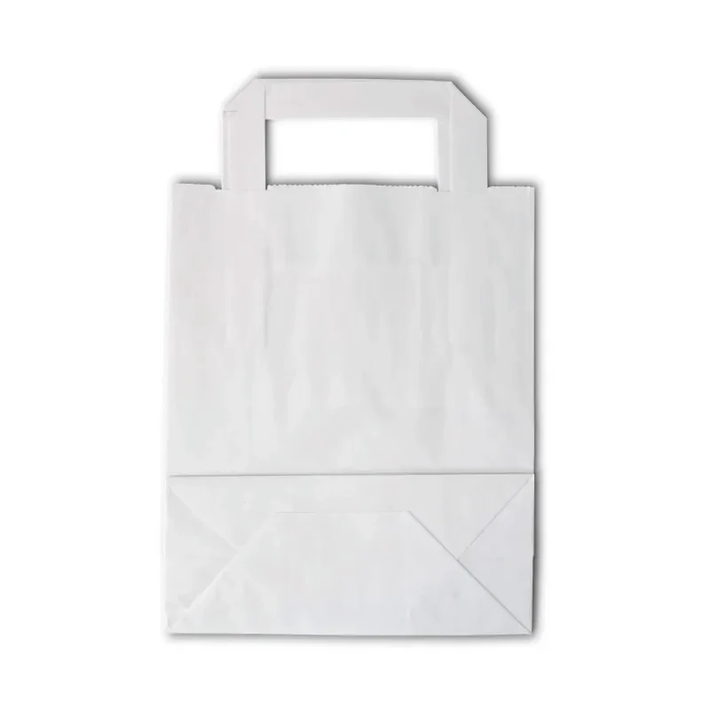 250x Papiertragetaschen 18x8x22cm Kraftpapier weiß 70g/m XS