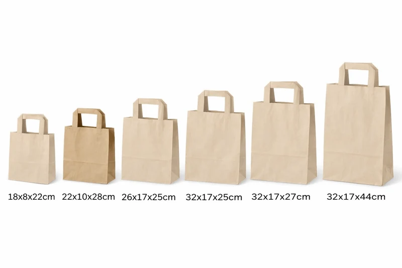 250x Papiertragetaschen 18x8x22cm Kraftpapier braun 70g/m XS