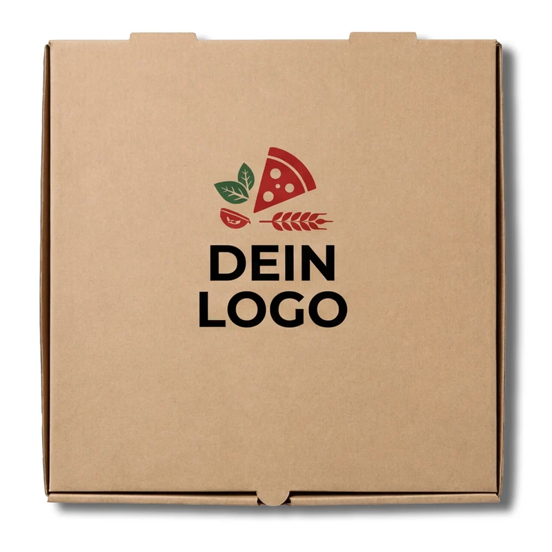 Model C Pizzakarton Braun 1 - 4 farb. dein Design, ≤35% Druckfläche