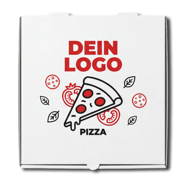 New York Pizzakarton Weiß 1 - 4 farb. dein Design, ≤35% Druckfläche