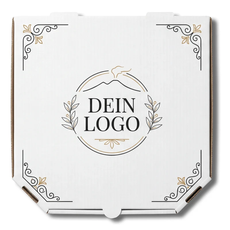 Treviso Pizzakarton Weiß 1 - 4 farb. dein Design, ≤35% Druckfläche