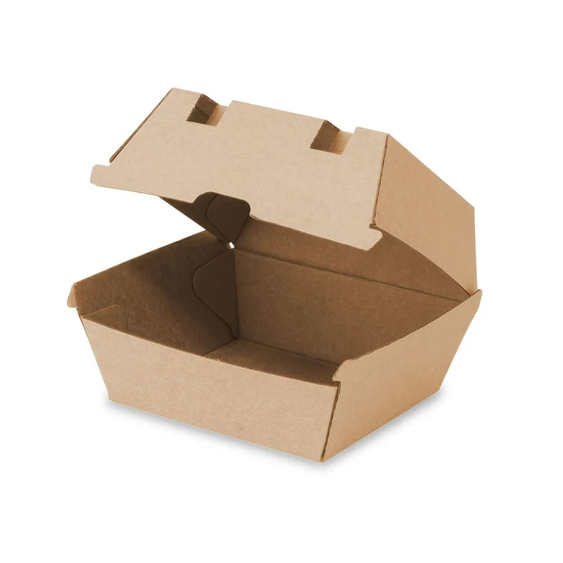 250x Burgerboxen Kraftkarton braun 13 x 14 x 8cm