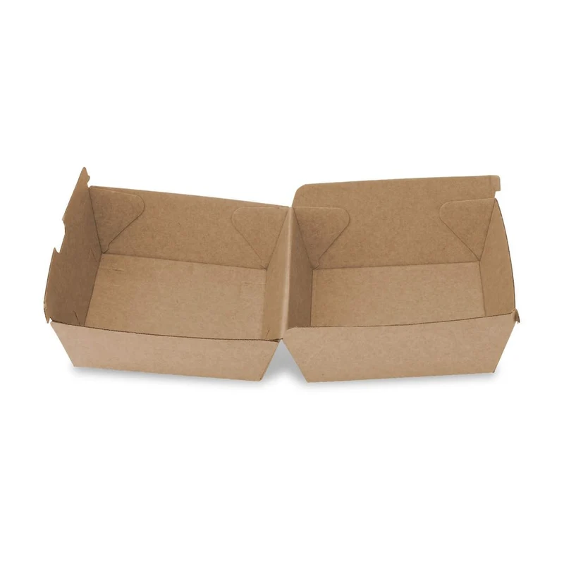 250x Burgerboxen Kraftkarton braun 13 x 14 x 8cm