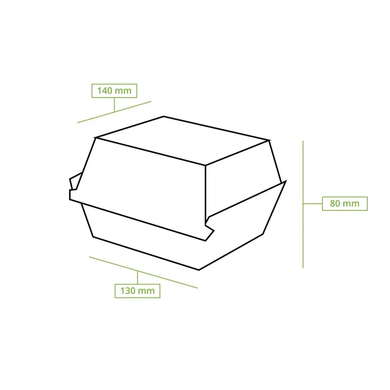 250x Burgerboxen Kraftkarton braun 13 x 14 x 8cm