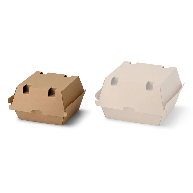 250x Burgerboxen Kraftkarton braun 13 x 14 x 8cm