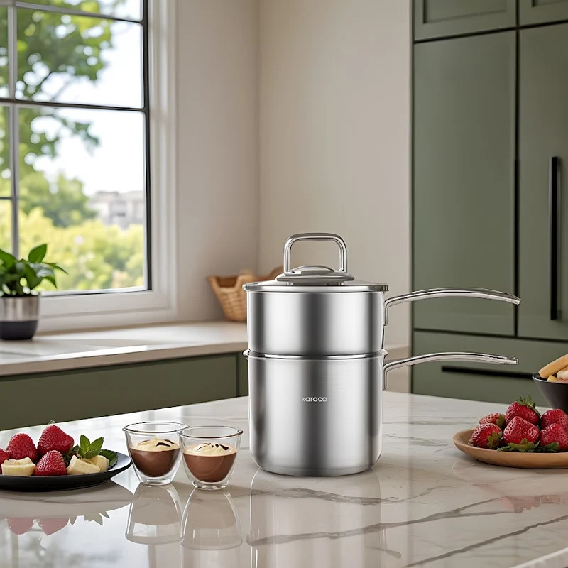 Karaca Fondue Edelstahl Topf Set 14 cm