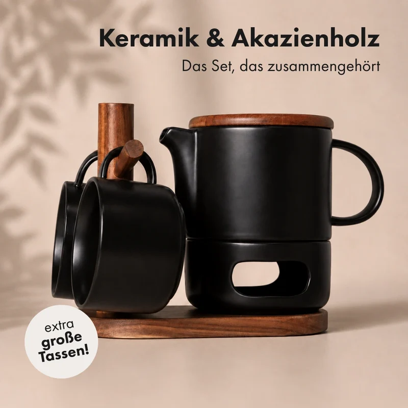 Tee Adventskalender mit Keramik Teekannenset