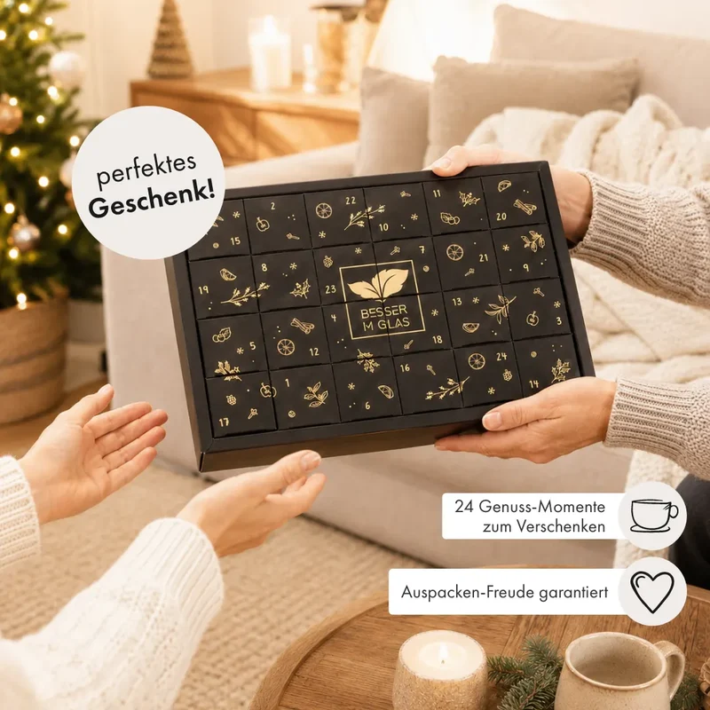 Tee Adventskalender mit Keramik Teekannenset