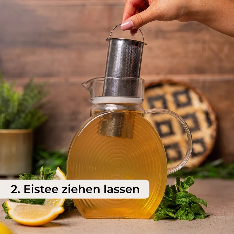 Glas Eisteekaraffe für Kühlschrank (1,5L)