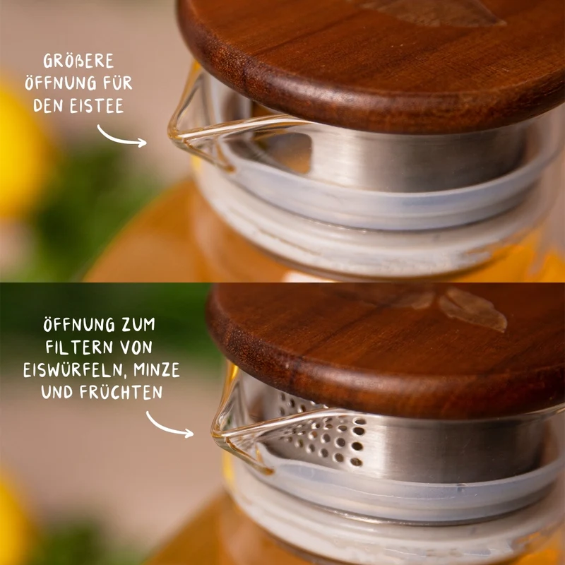 Glas Eisteekaraffe für Kühlschrank (1,5L)