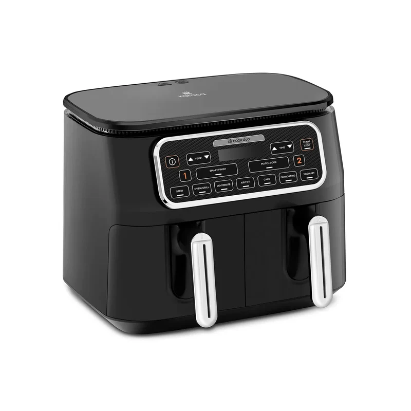 Karaca Air Cook Duo Heißluftfritteuse XXXL 8 Liter, Black Chrome, 8 Personen, 2500W