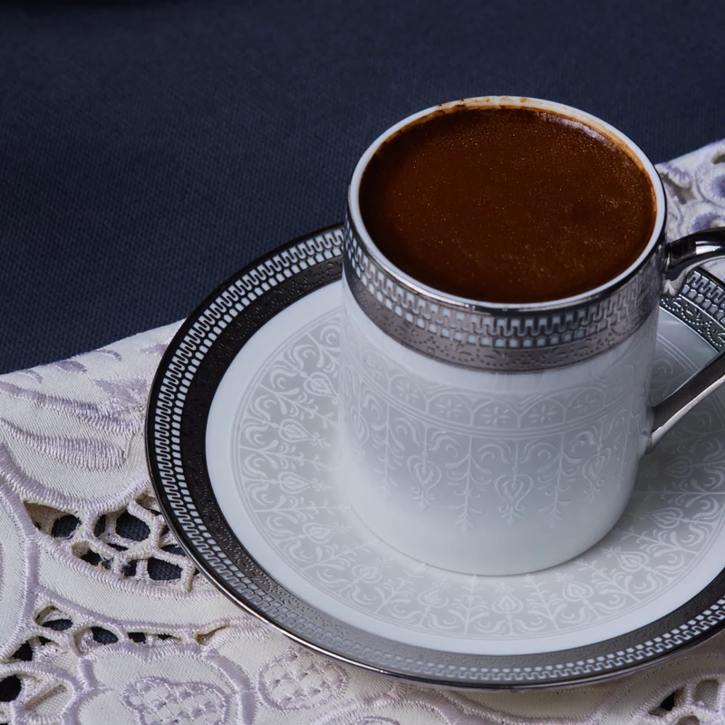 Karaca Royal Bone Kate Kaffeetassen-Set für 6 Personen, 90 ml