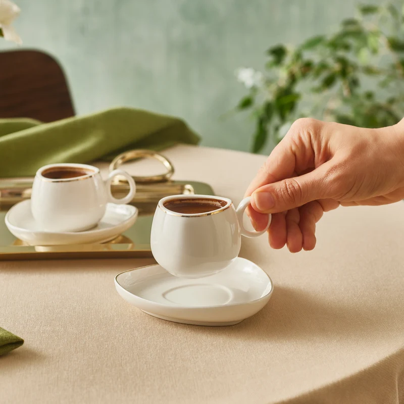 Karaca Streamline Tribe Kaffeetassen-Set für 2 Personen, 90 ml