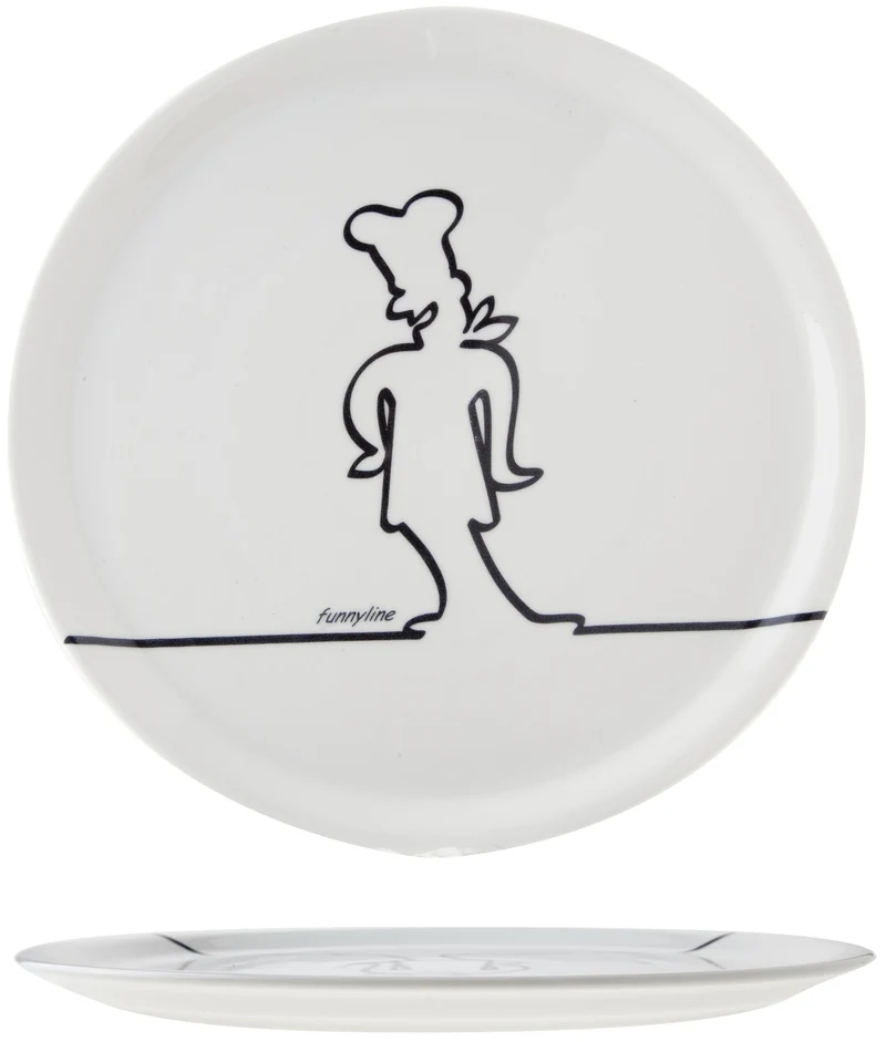 Cosy & Trendy Pizzateller Funnyline Schwarz / Weiß - ø 31 cm - 6 Stück