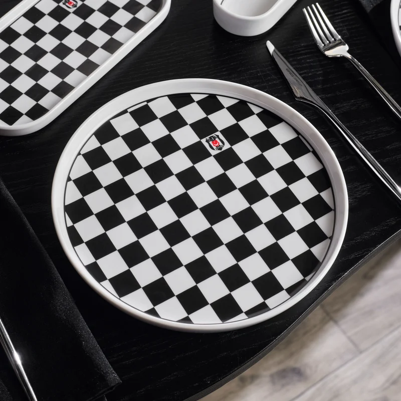 Karaca x Beşiktaş Lizenziertes Forever Bone – 14-teiliges Frühstücksset für 6 Personen