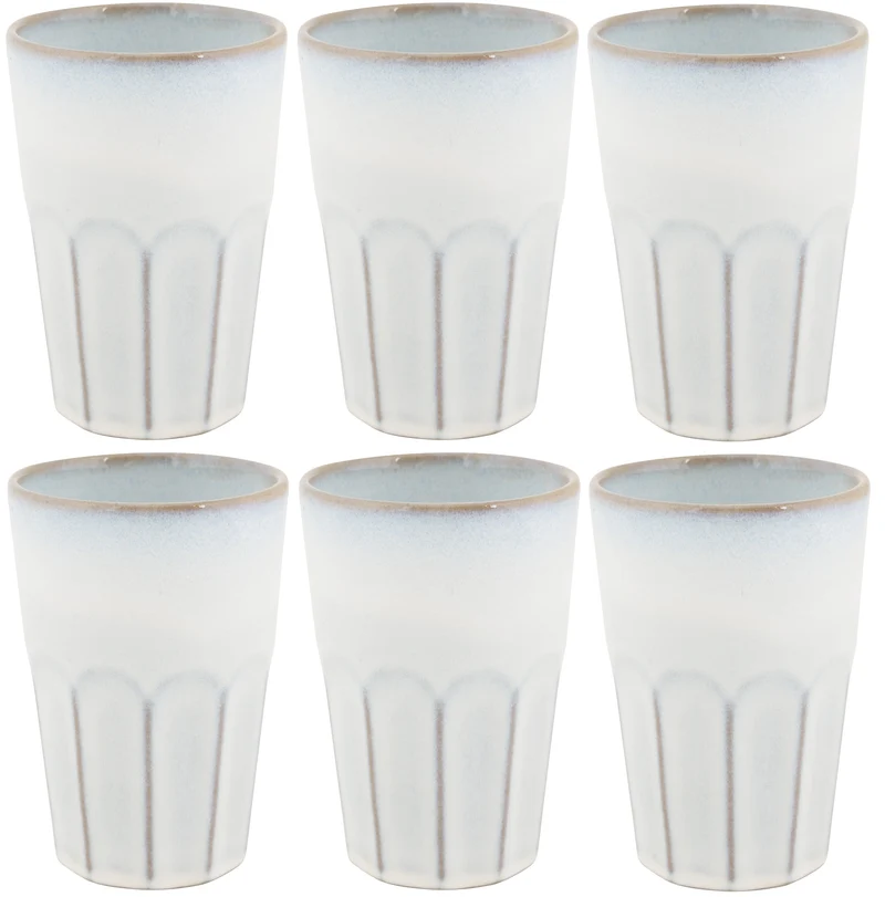 Cosy & Trendy Latte Macchiato Becher Bistro Vintage White 450 ml - 6 Stück