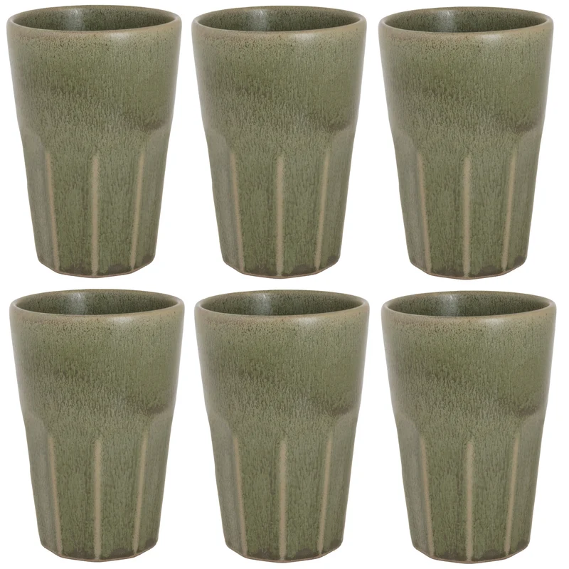 Cosy & Trendy Latte Macchiato Becher Bistro Thyme Green 450 ml - 6 Stück