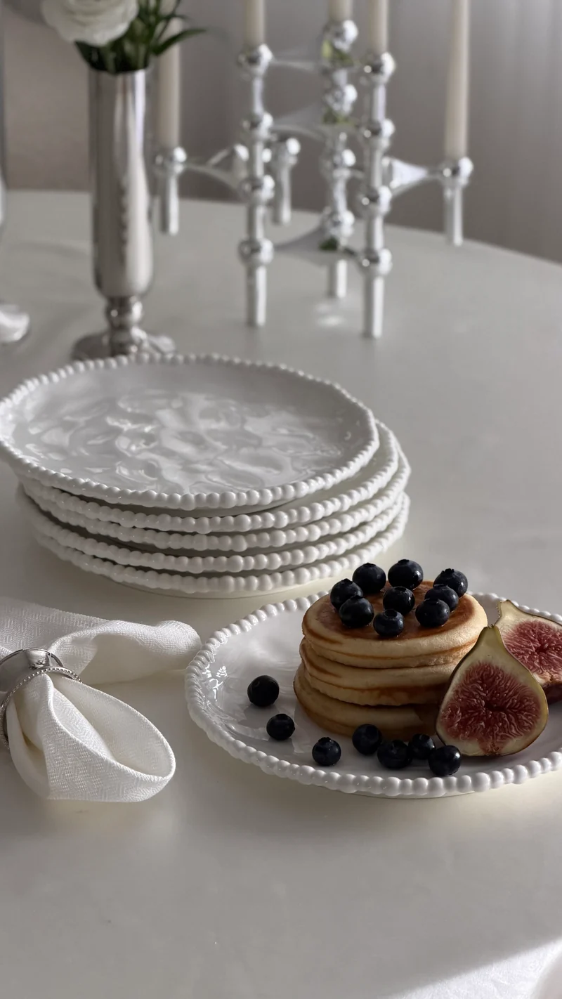 Pearly White Kuchenteller 6er Set